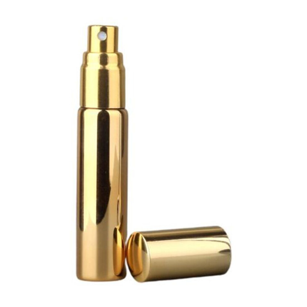 (golden, 5ML) For Travel Portable Leak Proof 5ml/10ml Perfume Bottle Empty Spray Bottles Uv Glass Refillable Perfume Atomize