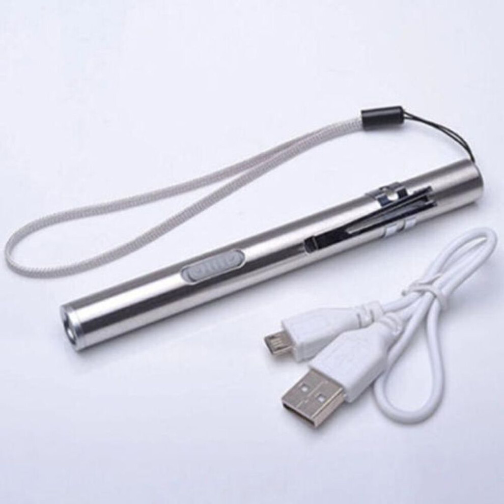 13*1.3cm Flashlight Small Led Torch Light Mini Pen Micro Usb Rechargeable Tiny