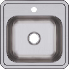 Elkay D115151 Dayton Single Bowl Drop-in Rustfrit stålstang Sink 15 x 15 med 2 """" Drain Hole