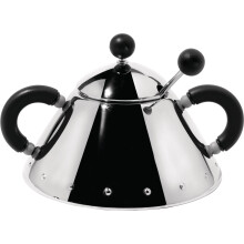 Azucarero y cuchara Alessi B Negro