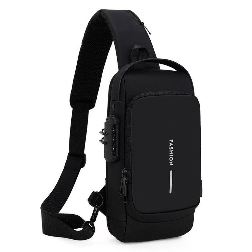 (black) Men Multifunction Anti Theft Usb Shoulder Bag Man Crossbody Cross Body Travel Sling Chest Bags Pack Messenger Pack