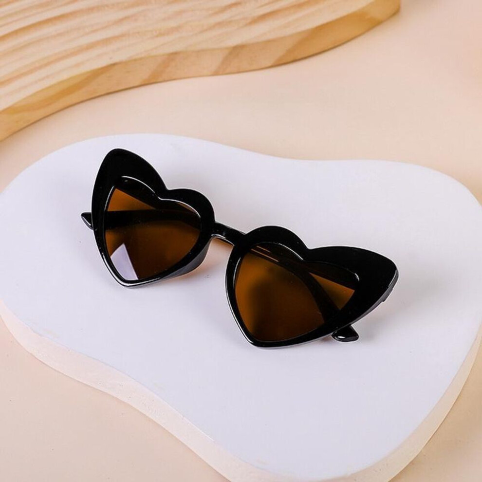 (black) Girls Boys Cute Heart Sunglasses New Kids Cartoon Heart Sunglasses Children Outdoor Polarized Uv400 Sun Glasses Kids Sunglasses