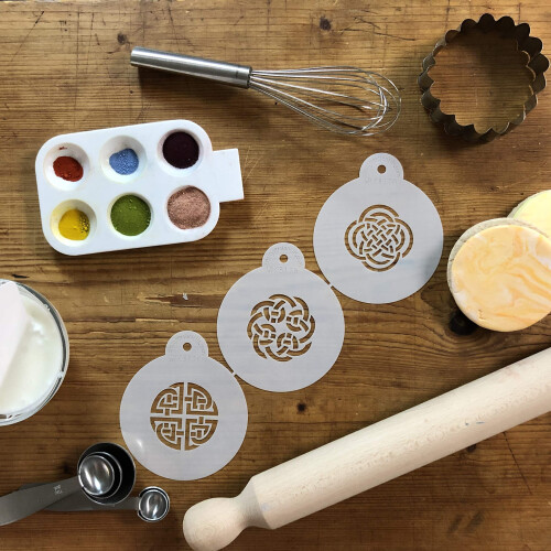 Stencils designer C317 CELTIC NODOTS STENCILS COOKIE BEIGE/Semi-transparent 2