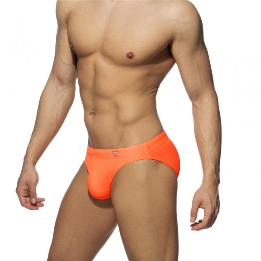 (orange, XL) 7 Colors New Men&apos;s Briefs Swimming Trunks Drawstring Beachwear Underwear Surf Boardshorts Bulge Pouch Shorts Bathing Men Swimwear