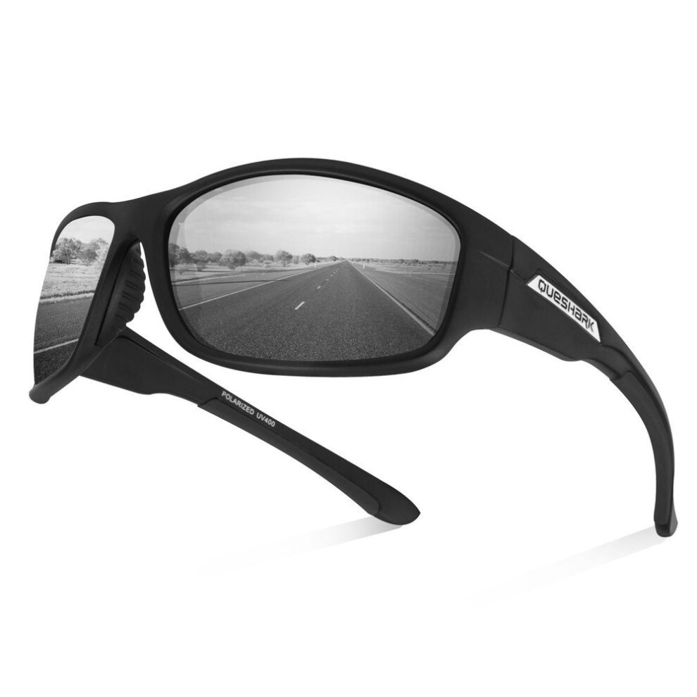 (black) Queshark Women Men Polarized Sports Sunglasses For Fishing Climbing Hiking Cycling Eyewear Mtb Bike Glasses Bicycle Goggles Qe22n