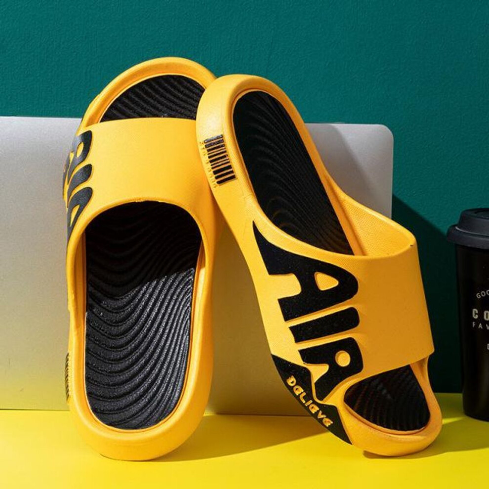 (orange, 42) Men&apos;s Slippers Mute Eva Soft Indoor Home Slides Beach Unisex Slippers Non-slip Soft Flip Flops Male Thick Sole Anti-slip Shoes