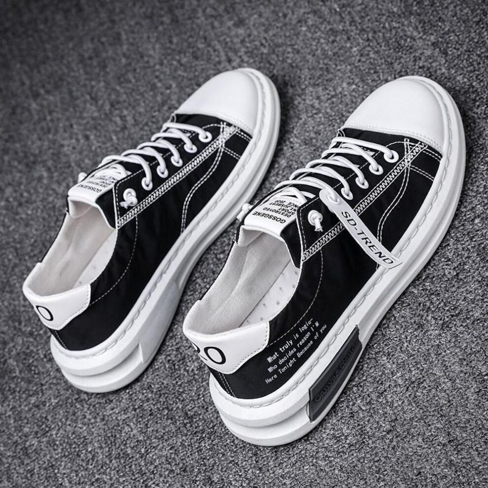 (black, 39) Summer Men&apos;s Shoes Breathable Ice Silk Canvas Tide Shoes Quick Dry Cloth Shoes A Pedal Lazy Driving Men&apos;s Net Red Board Shoes