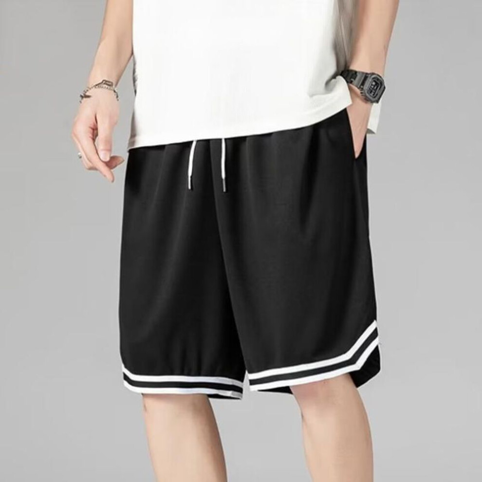 (black, 5XL) New Men&apos;s Casual Shorts Summer Mesh Running Fitness Sports Quick-drying Men&apos;s Loose Basketball Training Pants Beach Shorts M-5xl