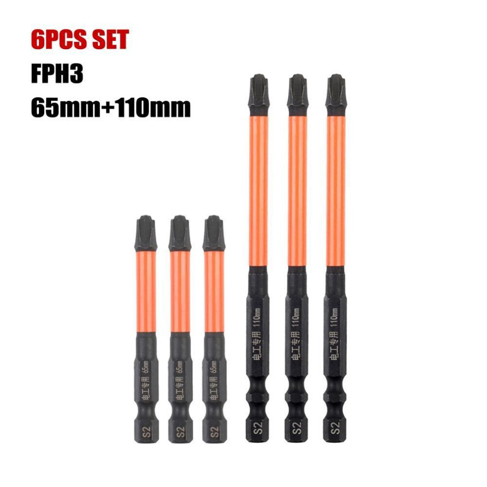 (FPH3) 6x Screwdriver Bits Durable Fph1 Fph2 Fph3 Hand Tools