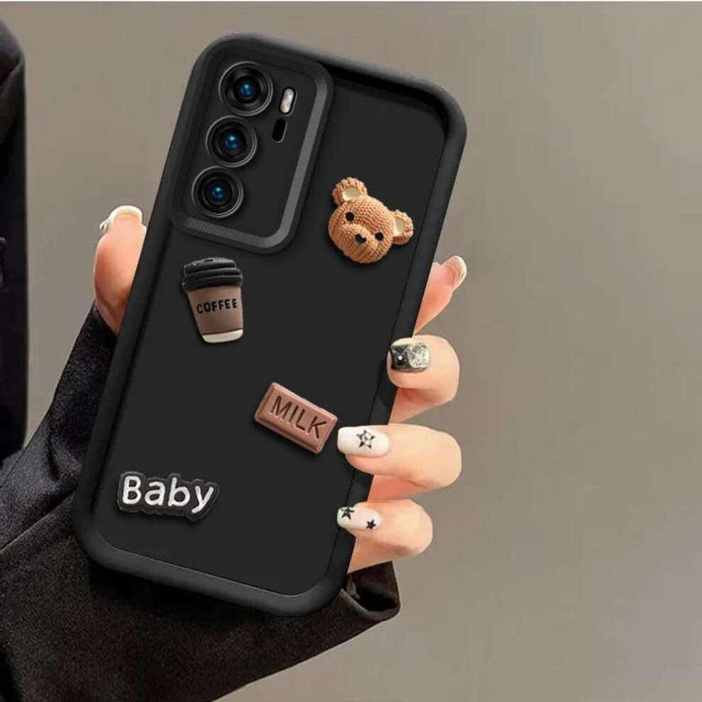 (black, Samsung Galaxy A31) Cute 3D Bear Coffee Milk Phone Case For Samsung Galaxy S25 S24 Ultra S23 Fe S22 Plus S21 S20 A56 A36 A26 A16 A06 A55 A54 A34 A55 A51 A71 Cartoon Cover