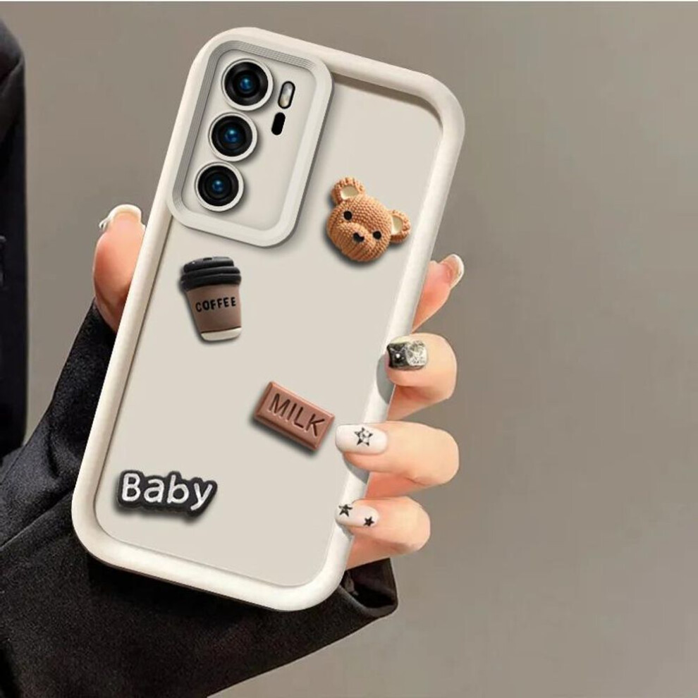 (white, Samsung Galaxy A36) Cute 3D Bear Coffee Milk Phone Case For Samsung Galaxy S25 S24 Ultra S23 Fe S22 Plus S21 S20 A56 A36 A26 A16 A06 A55 A54 A34 A55 A51 A71 Cartoon Cover