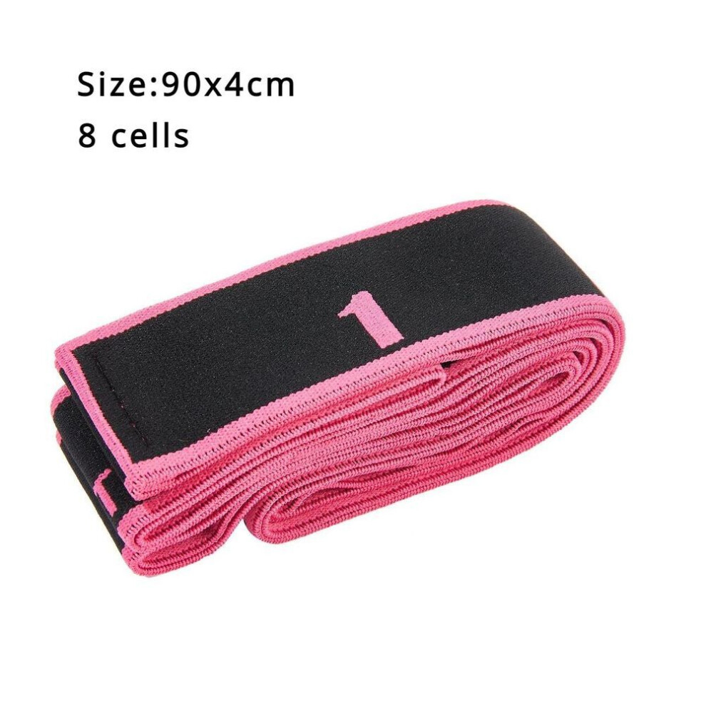 (pink, 8 Cells) Yoga Pull Strap Belt Polyester Latex Elastic Latin Dance Stretching Band Loop Yoga Pilates Gym Fitness Exercise Resistance Bands