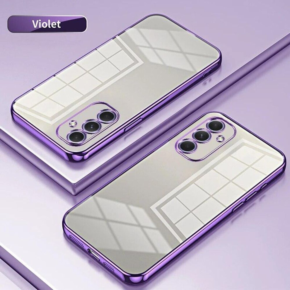 (dark purple, For Samsung A15) Clear Plating Case For Samsung Galaxy A55 A35 A25 A15 A05 A05S A14 A54 A34 A24 A04S A53 A13 A23 A33 A52 A72 A12 Soft Back Cover