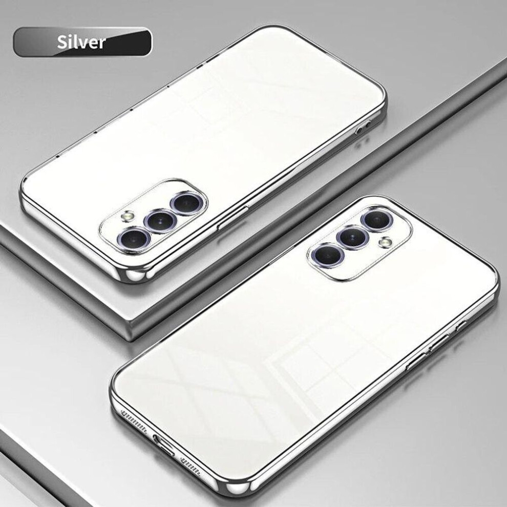 (silver, For Samsung A23) Clear Plating Case For Samsung Galaxy A55 A35 A25 A15 A05 A05s A14 A54 A34 A24 A04s A53 A13 A23 A33 A52 A72 A12 Soft Back Cover