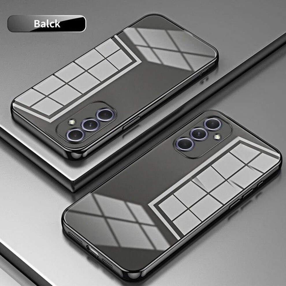 (black, For Samsung A24 4G) Clear Plating Case For Samsung Galaxy A55 A35 A25 A15 A05 A05s A14 A54 A34 A24 A04s A53 A13 A23 A33 A52 A72 A12 Soft Back Cover