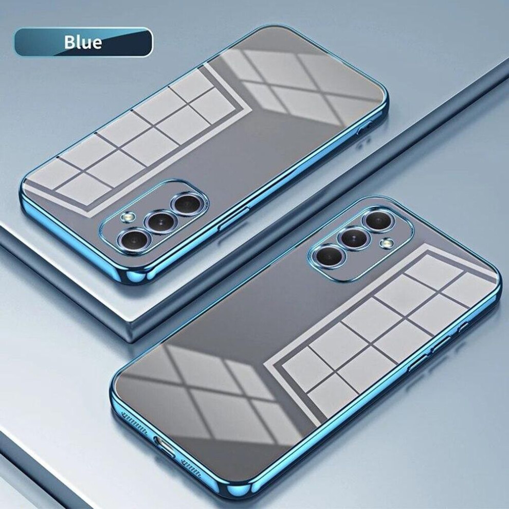 (blue, For Samsung A12) Clear Plating Case For Samsung Galaxy A55 A35 A25 A15 A05 A05s A14 A54 A34 A24 A04s A53 A13 A23 A33 A52 A72 A12 Soft Back Cover