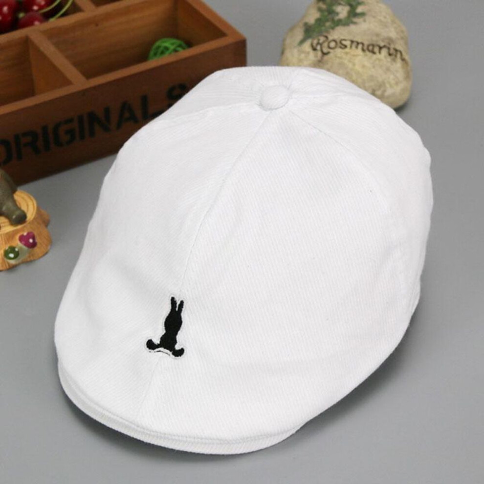 (white) Cute Striped Kids Baby Beret Hat Cotton Baby Boy Girl Hats Infant Toddler Baby Beanie Cap