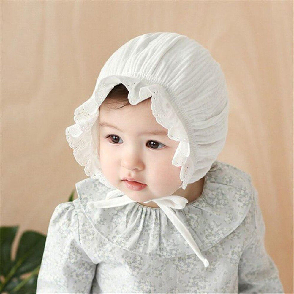 (white) Lace Newborn Baby Hat Cute Cotton Kids Baby Girl Hat Cap Princess Infant Toddler Baby Bonnet