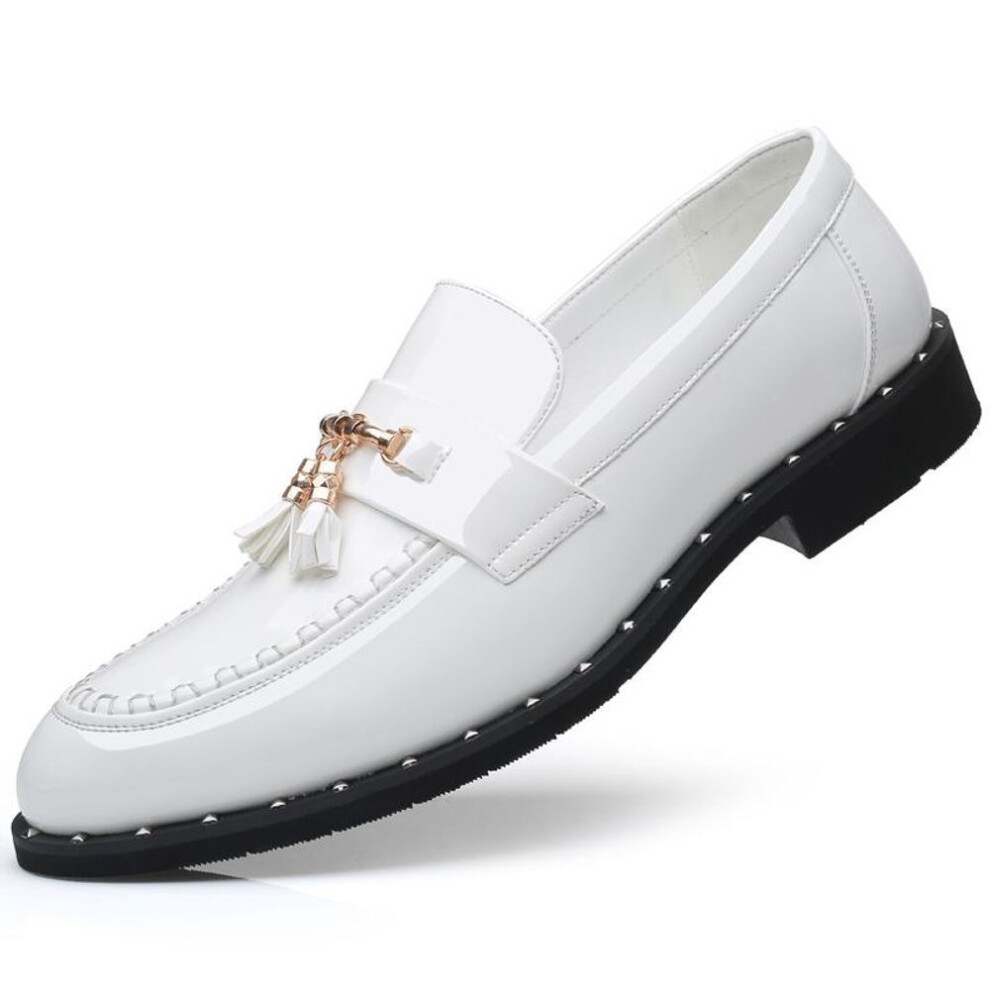 (white, 39) New Men&apos;s Business Dress Leather Shoes Luxury Fashion Groom Wedding Shoes Men Italian Style Oxford Shoes