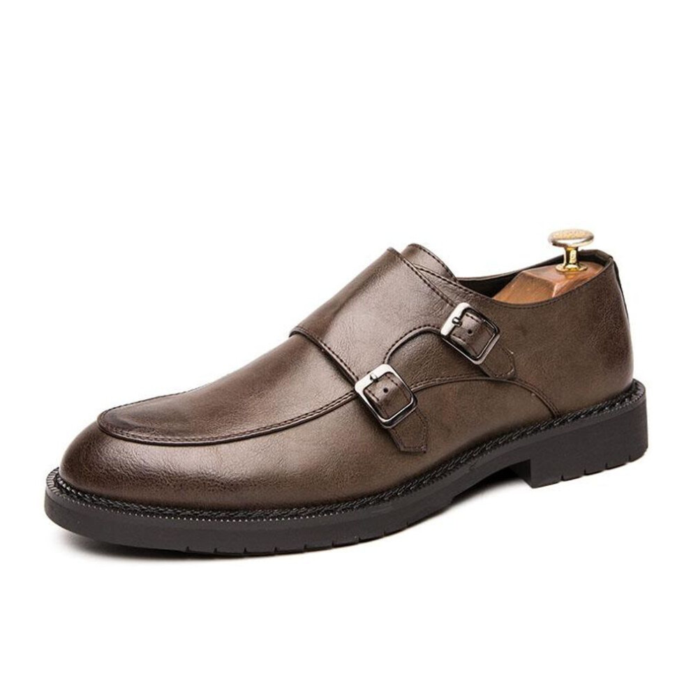(brown, 46) New Men&apos;s Casual Dress Leather Shoes Luxury Fashion Crocodile Pattern Wedding Shoes British Style Oxford Shoes Plus Size 38-47