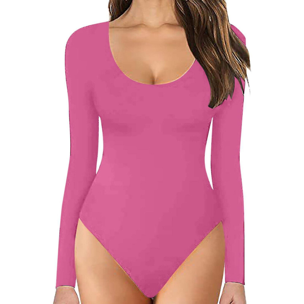 (Red, XL) S-xxl Deep V Neck Short Sleeve Long Sleeve Tops Sexy Bodysuit For Women Clothing