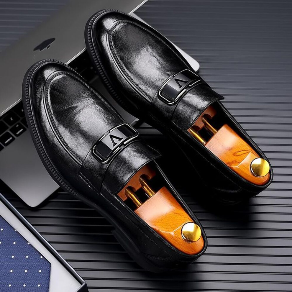 (black, 40) New Men&apos;s Business Dress Leather Shoes Luxury Fashion Groom Wedding Shoes Men Italian Style Oxford Shoes