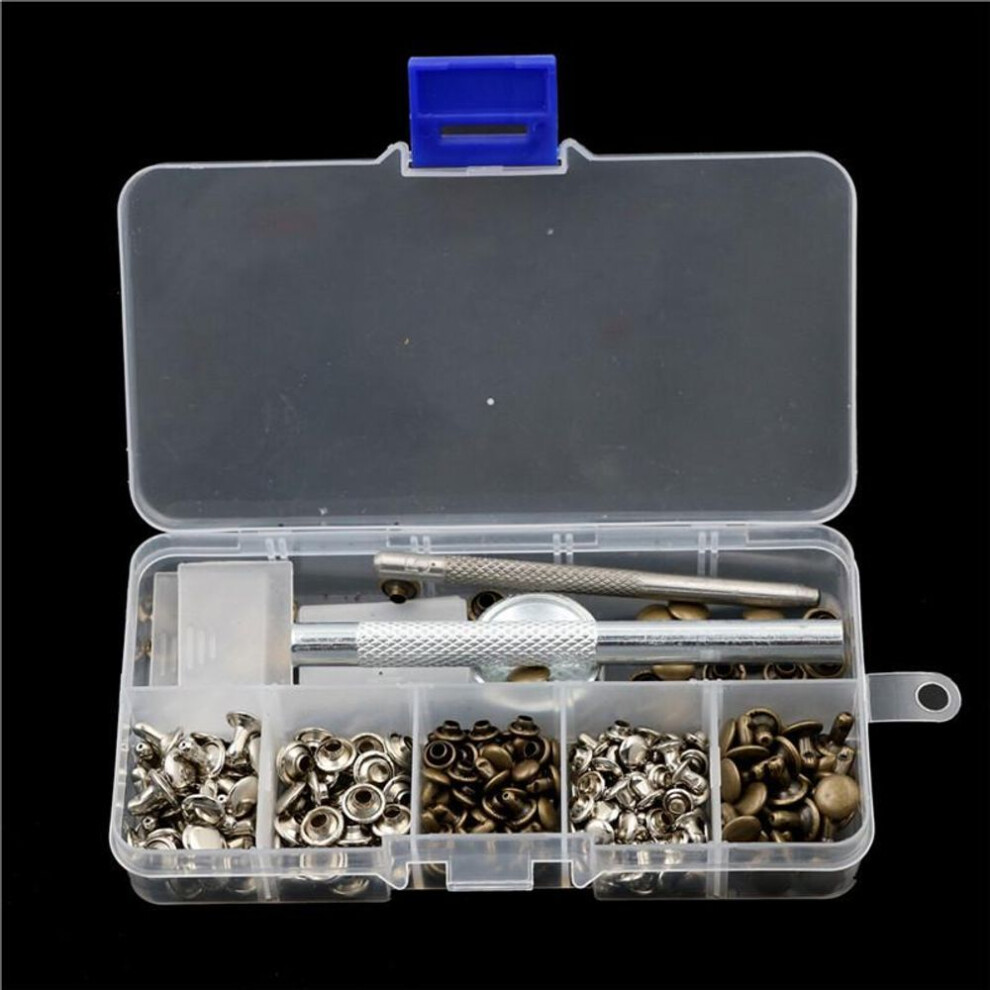 120pcs Durable Double Cap Rivets Tubular Metal Stud Fixing Tool