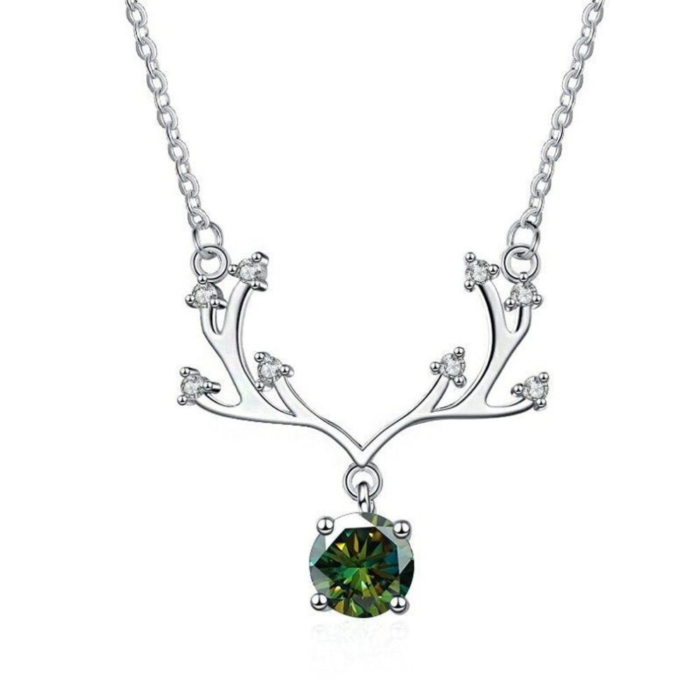 (green, 1 Carat) Bague Ringen Excellent Cut 1 Ct Affordable Moissanite Pendant For Women 925 Silver Diamond Necklace For Girlfriend Birthday Gift
