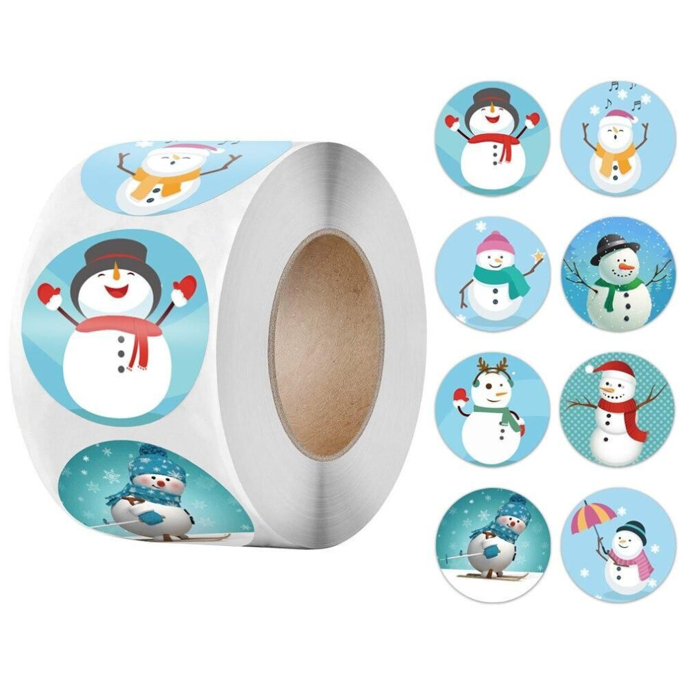 (QY714-100p) 100-500pcs Cartoons Kraft Sticker Merry Christmas Stickers Package Seal Labels Christmas Gift Decoration Sticker New Year Decor