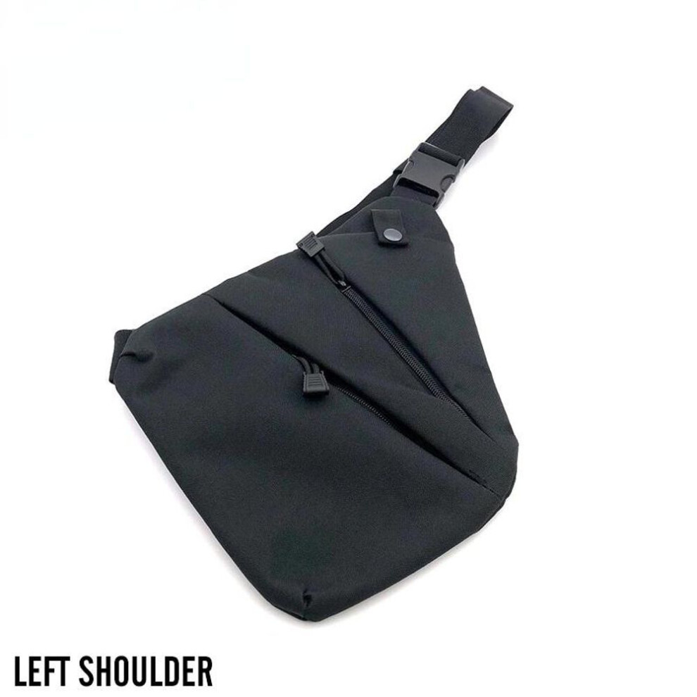 (black, LeftShoulder) Multifunctional Concealed Tactical Storage Gun Bag Holster Men&apos;s Left Right Nylon Shoulder Bag Anti-theft Bag Chest Bag Hunting