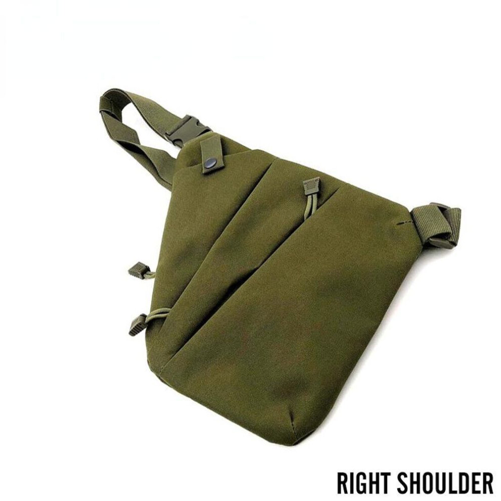 (army green, RightShoulder) Multifunctional Concealed Tactical Storage Gun Bag Holster Men&apos;s Left Right Nylon Shoulder Bag Anti-theft Bag Chest Bag Hunting