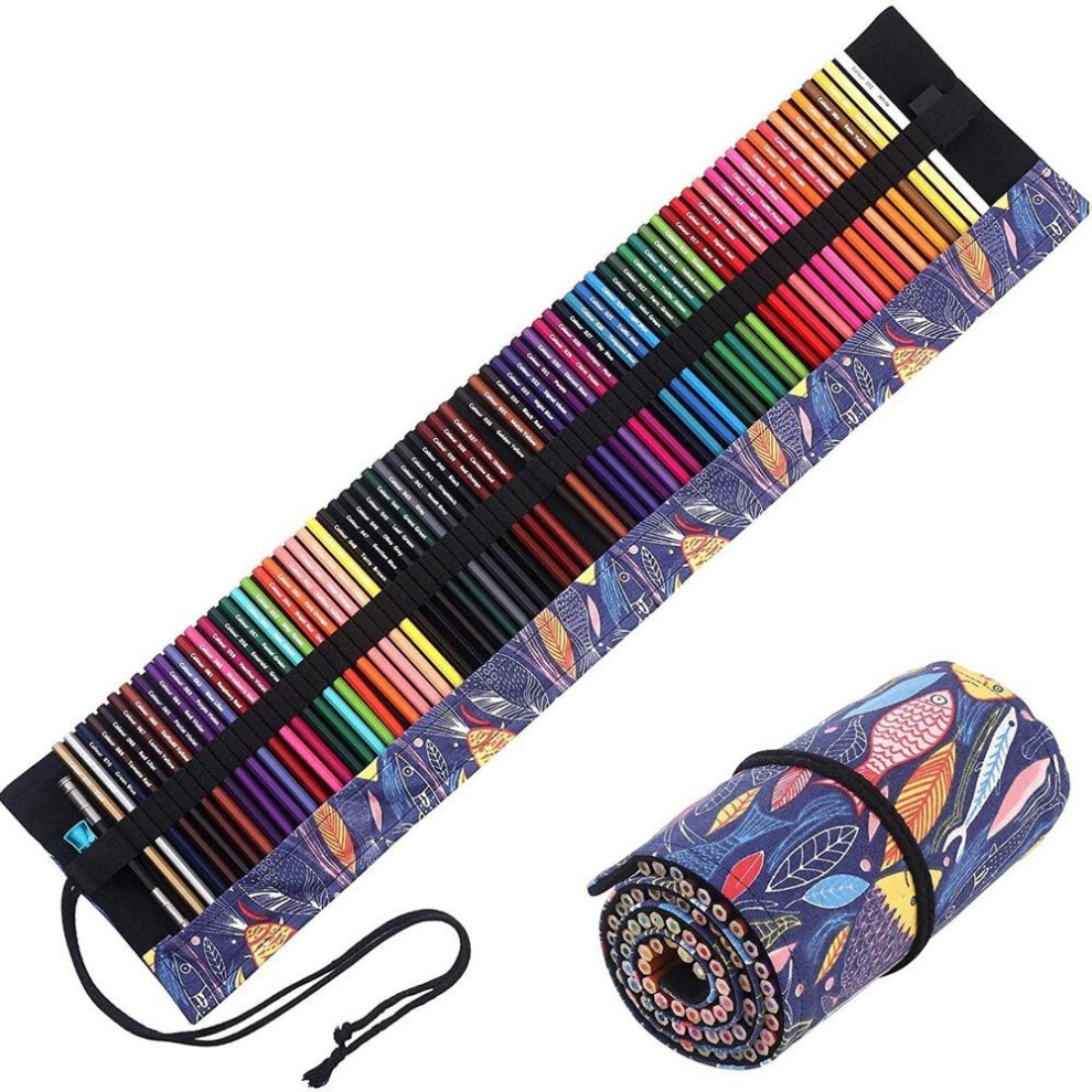 (multicolor, 72 pencil and woven canvas pencil wrap) 36/48/72 Colored Pencils Adult Coloring Book Professional Coloring Drawing Set Art Coloring Pencils With Roll Up Canvas Bag Artist Students Sketching