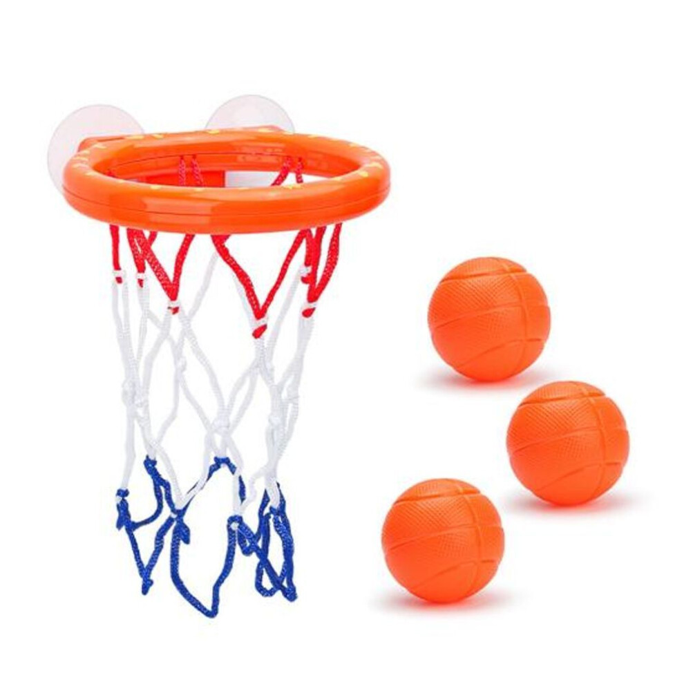 (A) Kids Basketball Suction Cup Toy With 3 Balls Bath Cartoon Dinosaur Hand-eye Coordination Wall Mount Basketball Hoop