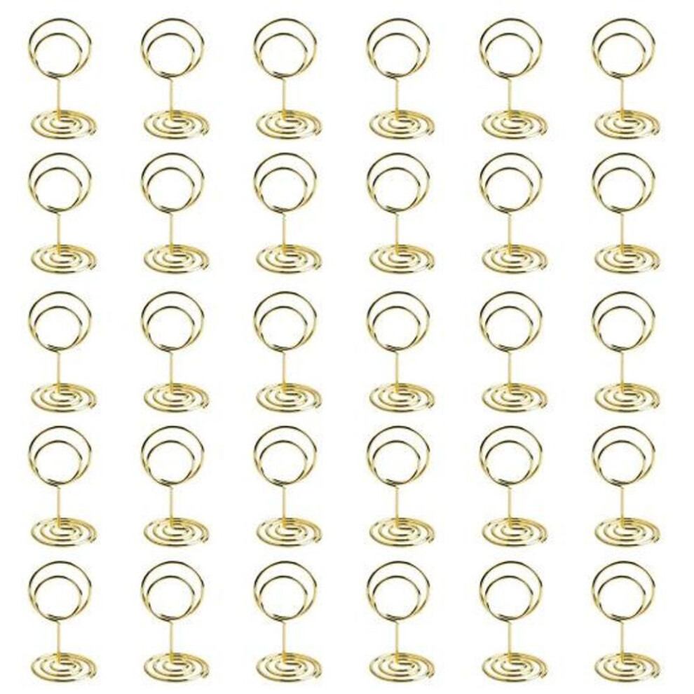 (golden) 30pcs/set Metal Card Holder Desktop Standing Multifunctional Mini Photo Picture Menu Memo Table Number Display Clip Organizer Stand