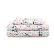 Σετ Σεντονιών Berkshire Blanket Peanuts Kids, Διπλός - 3 Τεμάχια, Snoopy Ροζ Λουλούδια
