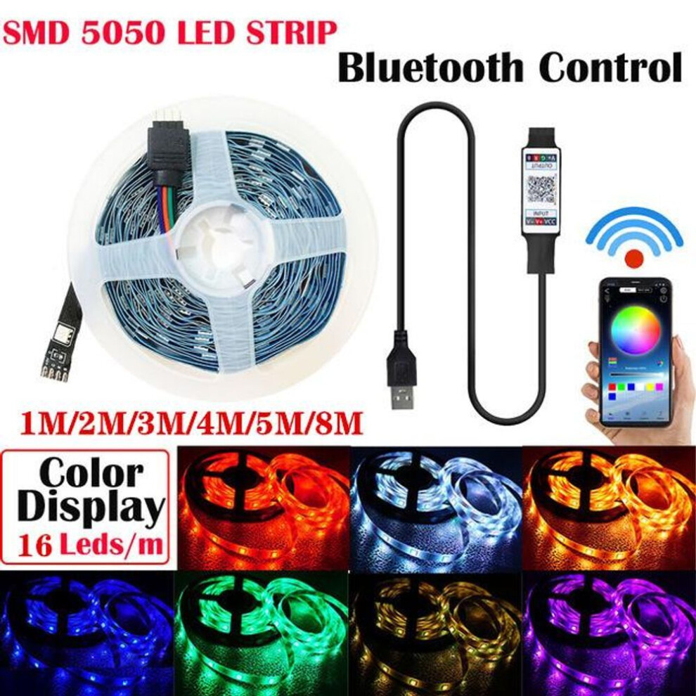 (multicolor, Bluetooth-1M) Led Lights Strips Bluetooth Usb 5v Led Strip Rgb Flexible Led Lamp Tape Ribbon Rgb Tv Desktop Screen Backlight Diode Tape 30 Light/m Not Waterproof