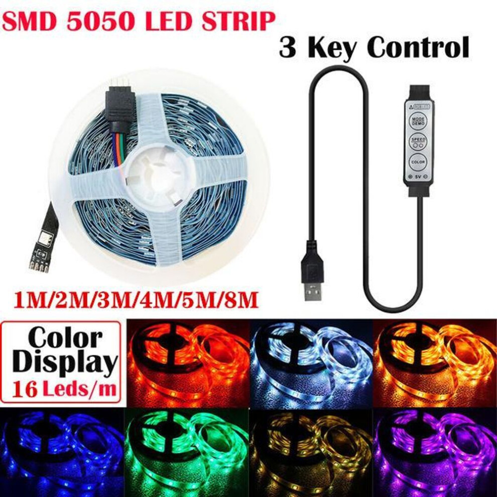 (black, 3K-5M) Led Lights Strips Bluetooth Usb 5v Led Strip Rgb Flexible Led Lamp Tape Ribbon Rgb Tv Desktop Screen Backlight Diode Tape 30 Light/m Not Waterproof