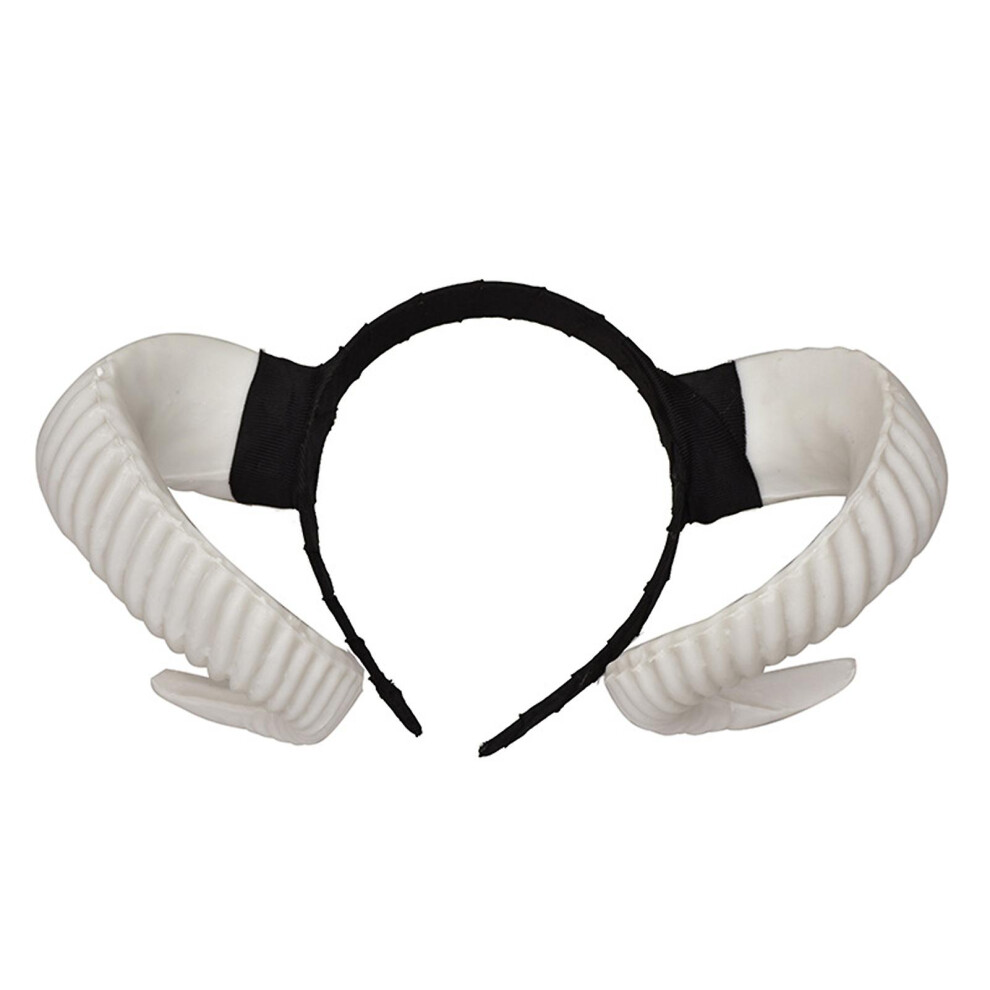 (, Style B) Sinknap Sheep Horn Headband Novelty Vivid Plastic Forest Animal Photography Aries Cosplay Photo Costume Horns For Party White