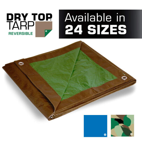 Dry Top 10 ft. Π X 20 ft. Μ Μέτριας Χρήσης Πολυαιθυλένιο Τάπα Καφέ/Πράσινη (Συσκευασία 1) 1