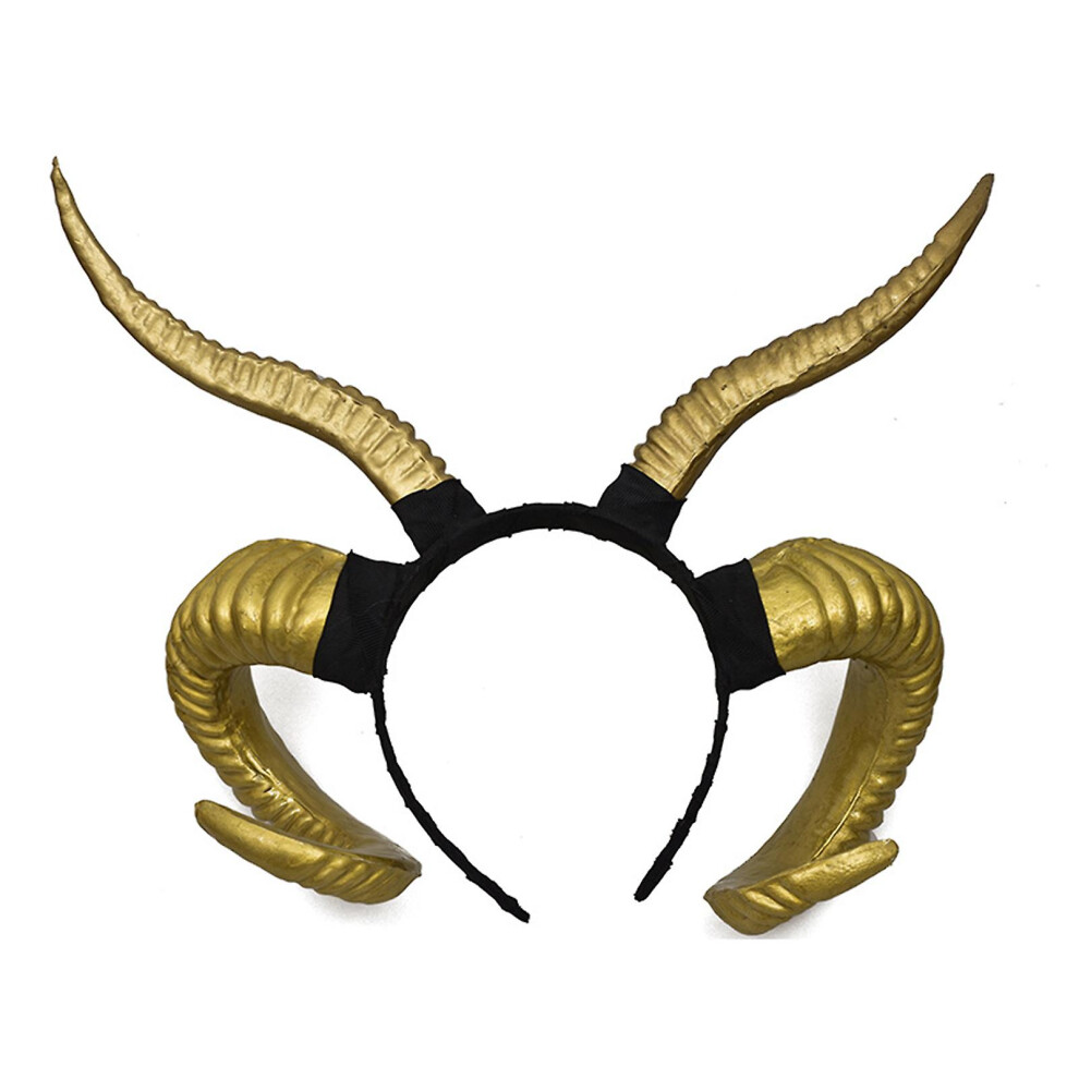 (, Style A) Sinknap Sheep Horn Headband Novelty Vivid Plastic Forest Animal Photography Aries Cosplay Photo Costume Horns For Party Golden