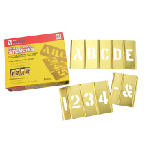 Schablonen-Set, Buchstabe/Zahl, 10,2 cm, Messing, 45 Stck.