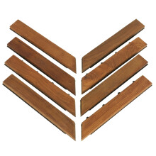 Bare Decor EZ-Floor Eckverkleidungsstck, ineinandergreifender Bodenbelag aus massivem Teakholz (8er-Set), gelte Oberflche