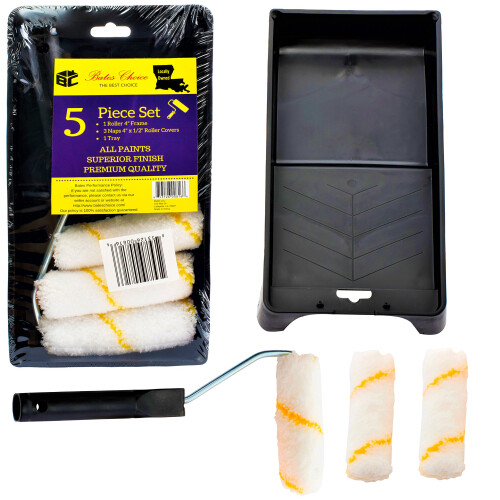 Bates Paint Tool Set - 4"" Roller Foam & Mini Rollers alusta ja kannet