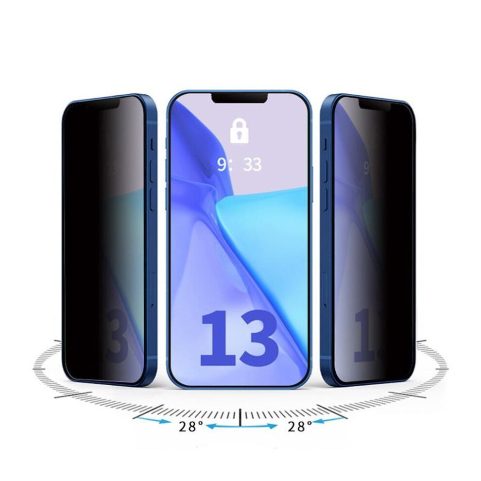 (For iPhone 13 mini) 2pcs Full Cover Anti-spy Screen Protector For Iphone 12promax 13 Mini 14 15 Plus Pro Max Accessories Tempered Glass Privacy Films