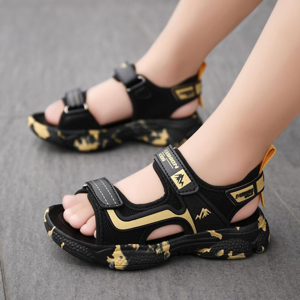 (gold, 40) Summer Kids&apos; Shoes Boys&apos; Soft Soled Beach Shoes Kids Fashion Open Toe Sandals