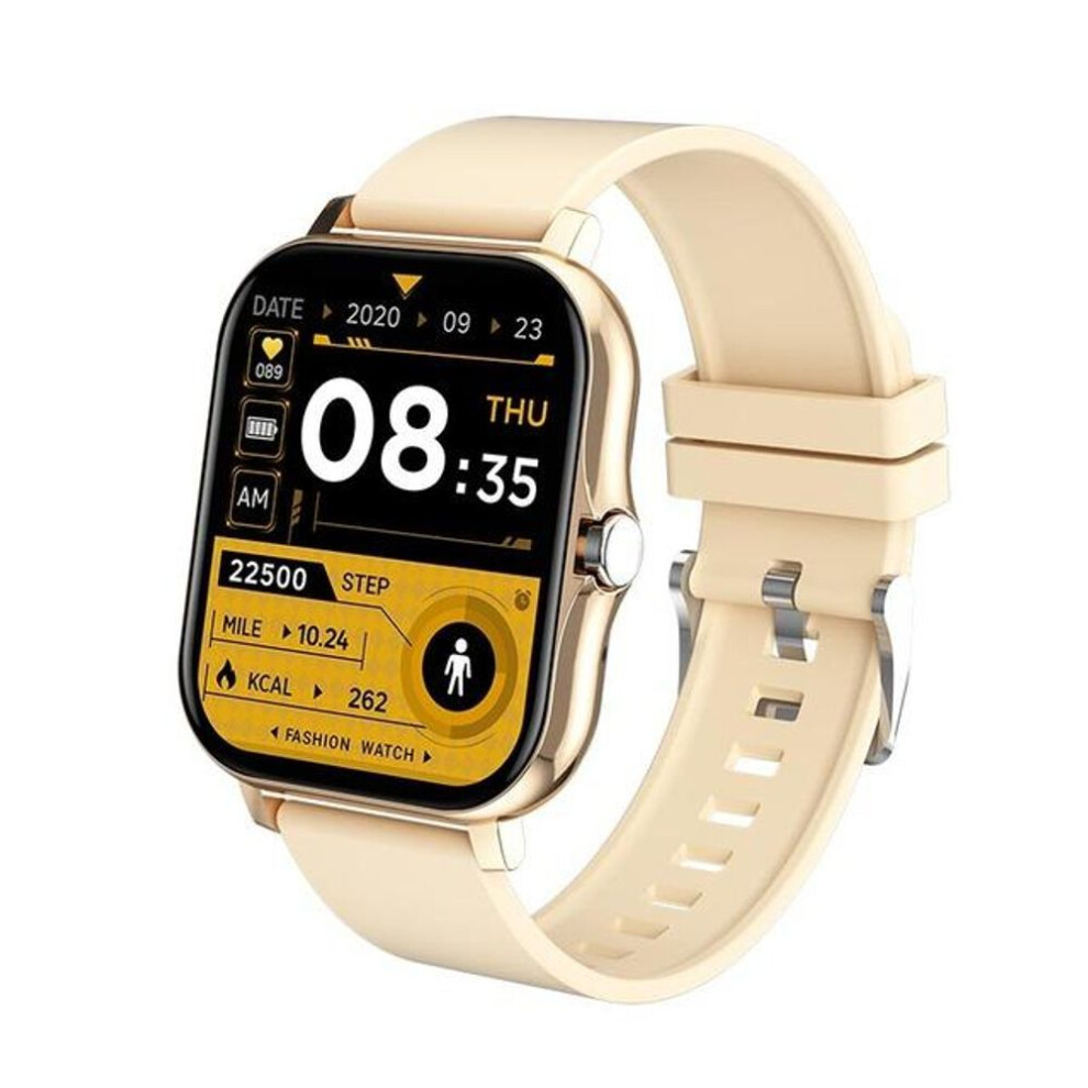 (gold, Silicone belt) Lige New Women Smart Watch Men 1.69" Color Screen Full Touch Fitness Tracker Bluetooth Call Smart Clock Ladies Smart Watch Women
