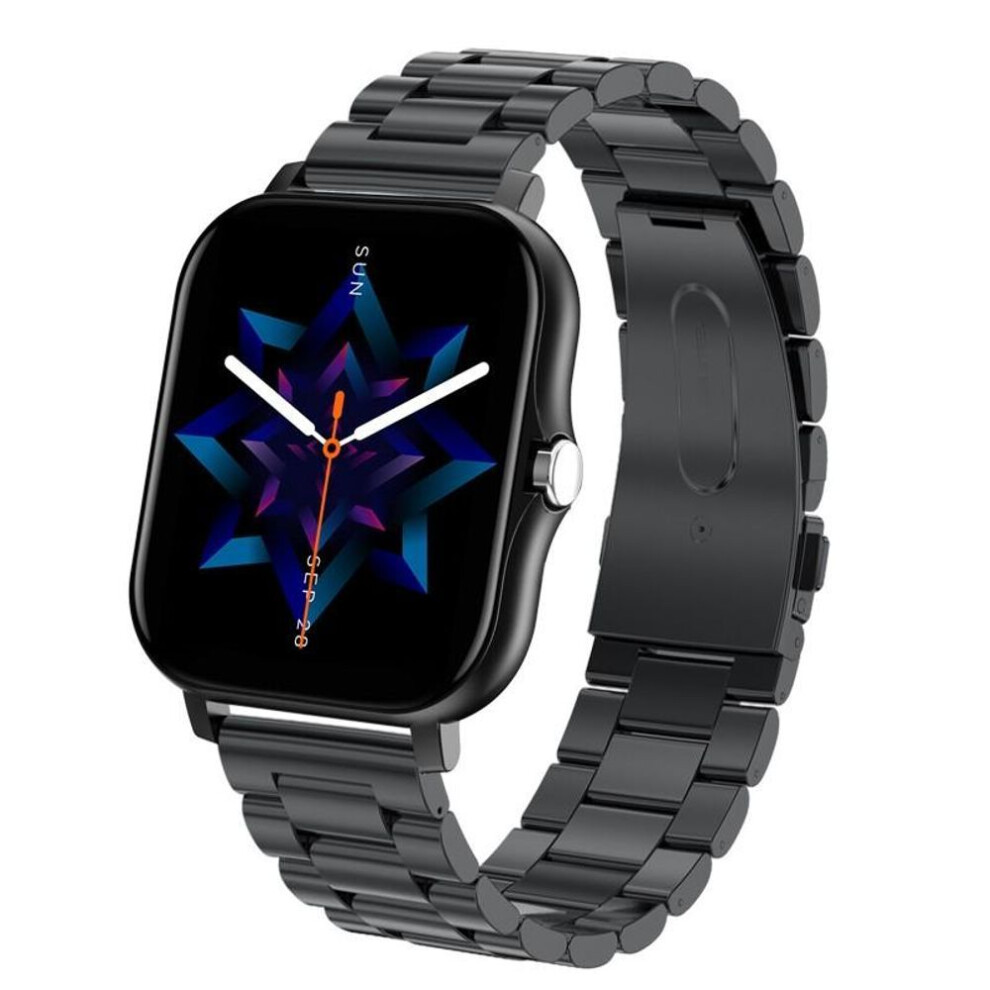 (black, steel belt) LIGE New Women Smart watch Men 1.69" Color Screen Full touch Fitness Tracker Bluetooth Call Smart Clock Ladies Smart Watch Women