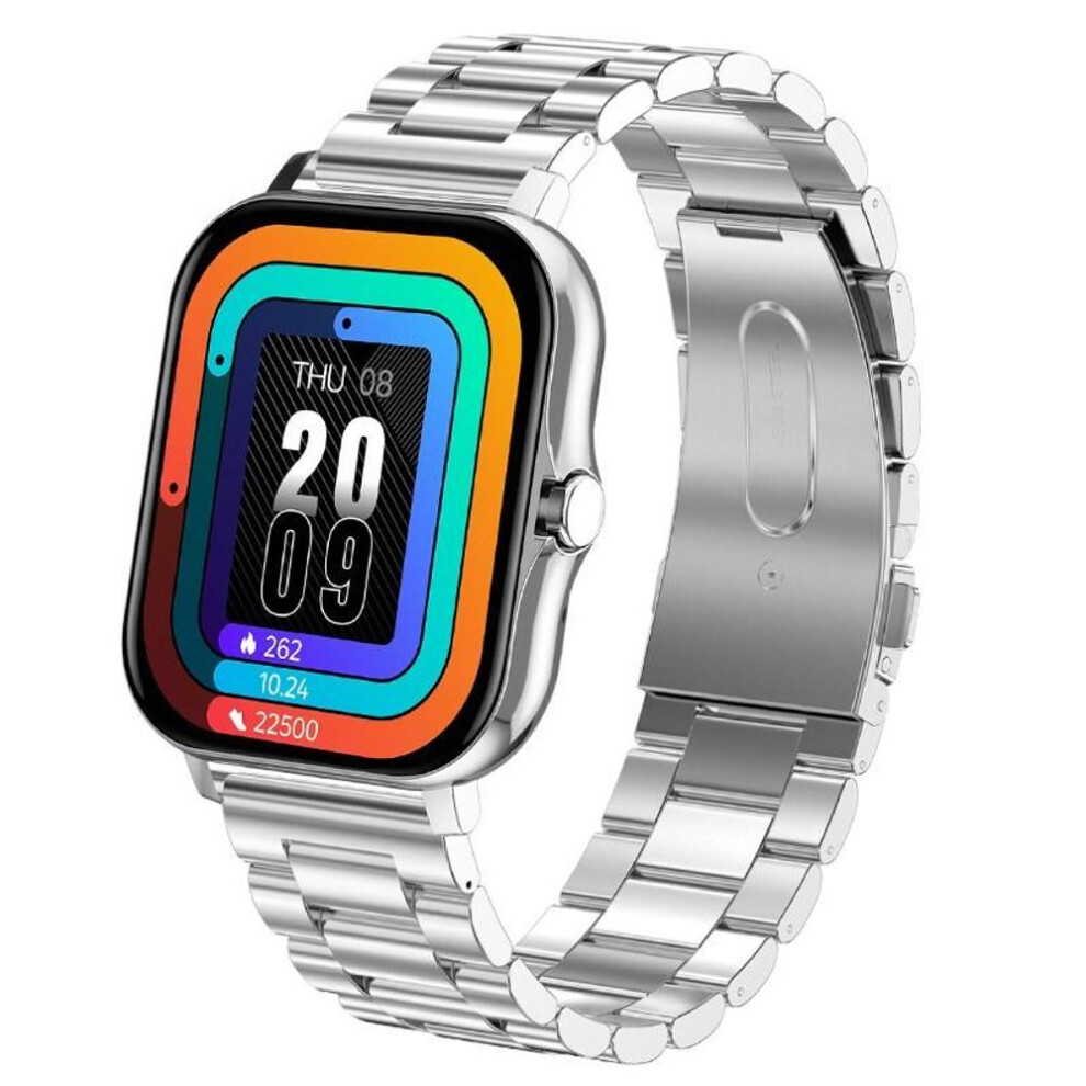 (silver, steel belt) Lige New Women Smart Watch Men 1.69" Color Screen Full Touch Fitness Tracker Bluetooth Call Smart Clock Ladies Smart Watch Women