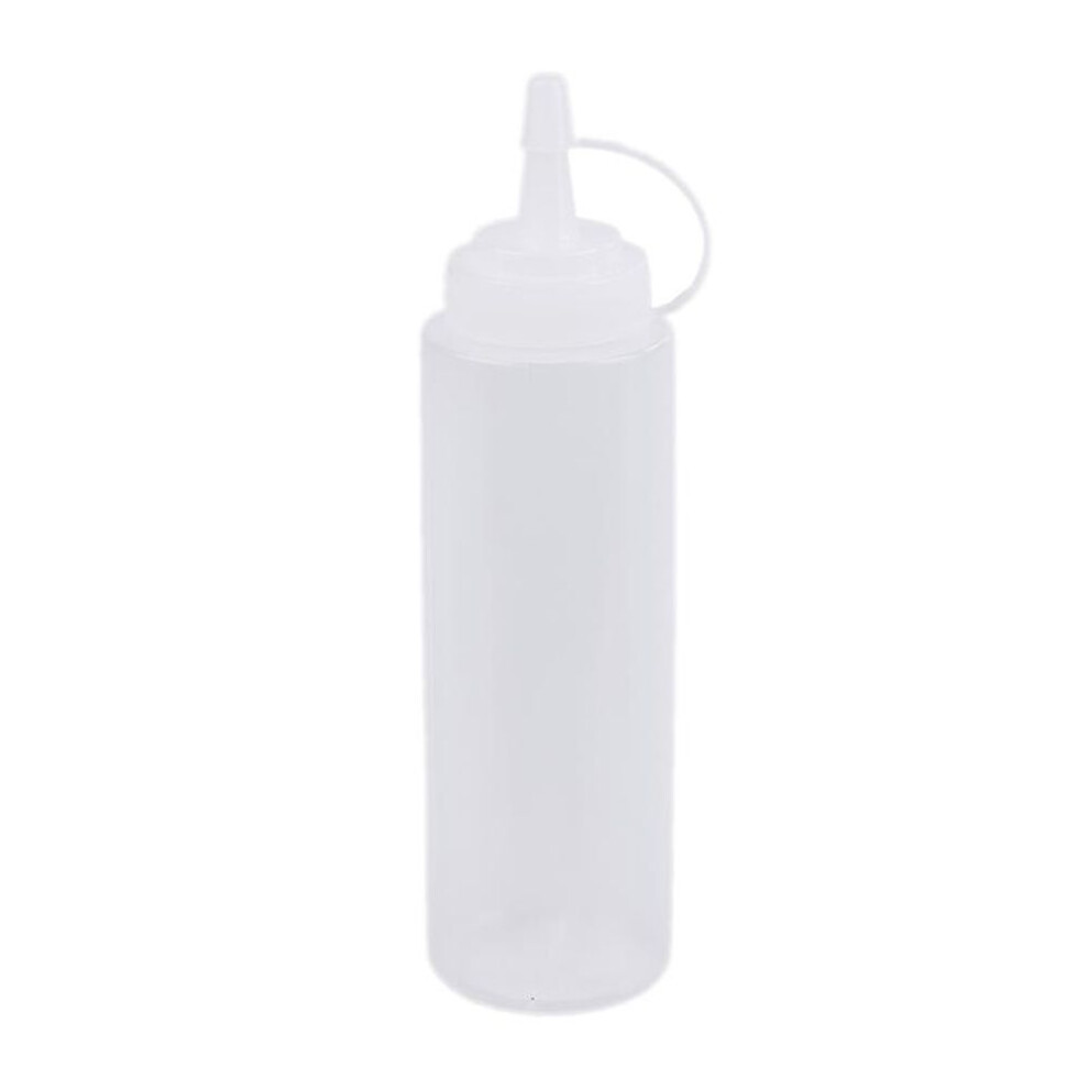 (Craystal) Kitchen Plastic Salad Squeeze Bottle 8oz For Sauce Vinegar Oil Ketchup Tool