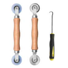 BAYTORY 3-teiliges Bildschirm-Werkzeug, Fenster-Bildschirm-Spline-Rollen-Werkzeug mit Holzgriff und Stahl/Nylon-Lagerrdern, Mesh-Bildschirm-Tr-Repa